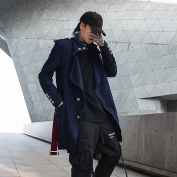 

Winter New Woolen Coat Men's Slim Fashion Solid Color Casual Stand Collar Woolen Jacket Man Streetwear Wild Overcoat Male