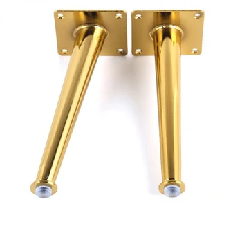 

4Pcs Gold Furniture Leg With Silent Antiskid Mat Vertical/Tilt Steel Foot Pad Heavy Load Coffee Table Cabinet Sofa chair Feet