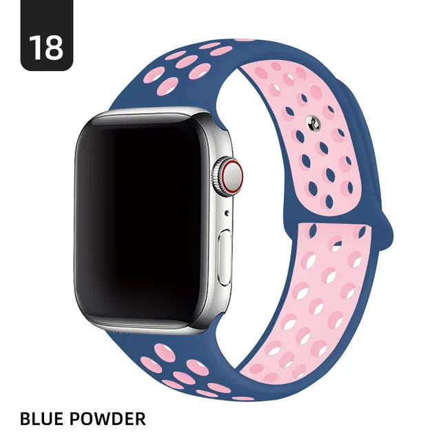 Silicone Strap For Apple Watch band 40mm 44mm 38mm 42mm 44 mm Rubber watchband smartwatch bracelet iWatch series 3 4 5 6 se band Navy and pink