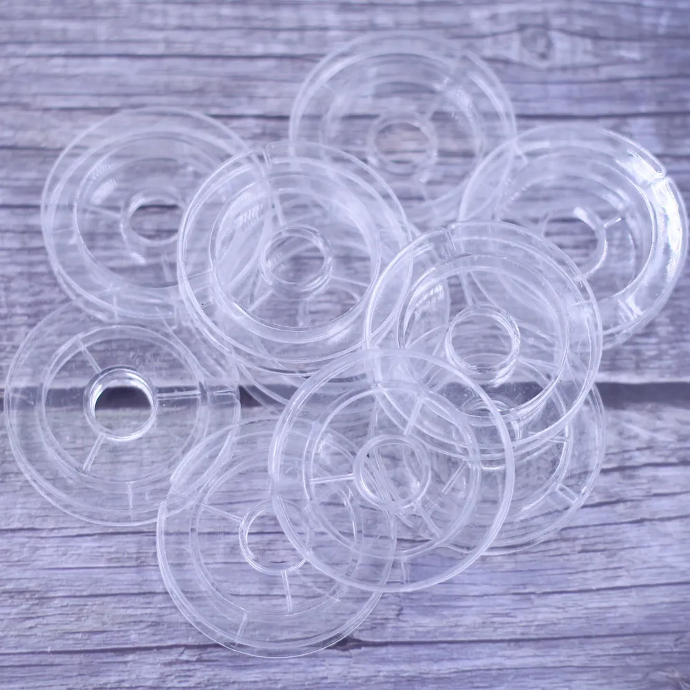 100Pcs Spools Empty Round For Beading Wire Thread String Trims Acrylic Transparent Jewelry DIY Finding 5cm