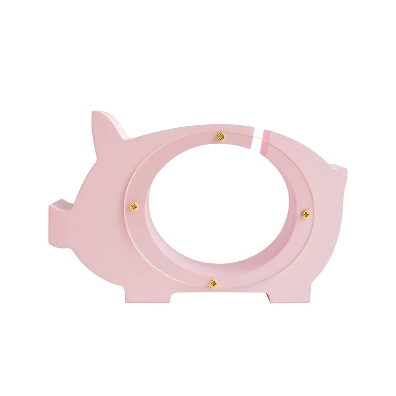Pink Ins, деревянные копилки в форме свиньи, креативные детские игрушки для детей, украшения для спальни, настольные украшения, милое деревянное украшение для комнаты - Цвет: Pink