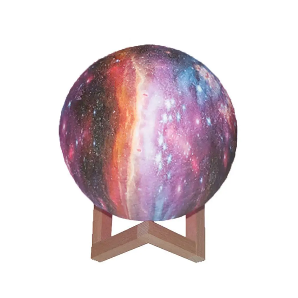 

LED Night Light 3D Print Star Moon Lamp Rechargeable 16 Color Galaxy Moon Night Light Home Decor Creative Children Gift Dropship