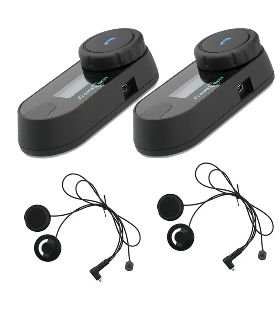 Soft Microphone 2 шт Bluetooth мотоциклетный шлем Интерком 3 всадника переговорный шлем гарнитура динамик с ЖК-экраном FM радио зарядное устройство - Цвет: Soft Microphone