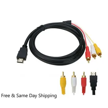 

HDMI to 3RCA Cable Gold-plated HDMI to AV Cable HDMI to Tri-color Difference Line Audio Cable Male to Male Cable for TV DVD