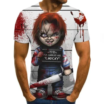 

Horror Movie Seed Of Chucky T Shirt Men Women Harajuku Ghost Doll T Shirt 3D Demon Death Scary Punk Summer T-Shirt Short Sleeve