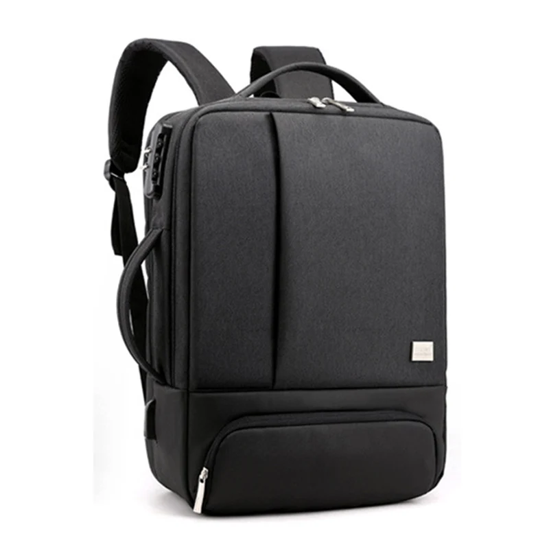 Puimentiua, мужской рюкзак, рюкзаки для ноутбука, 17 дюймов, 15,6 дюймов, Противоугонный мужской рюкзак для ноутбука, рюкзак для путешествий, офисный женский рюкзак для путешествий - Цвет: Черный