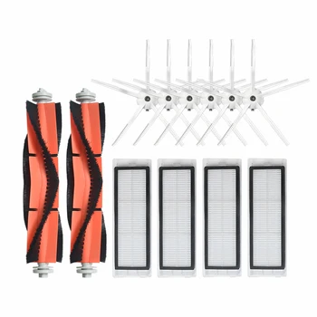 

6 Side Brush + 2 Roller Brush + 4 Filter Net for Xiaomi S50 S55 S60 T4 T6 Robot Vacuum Cleaner Replacement Parts Accessories