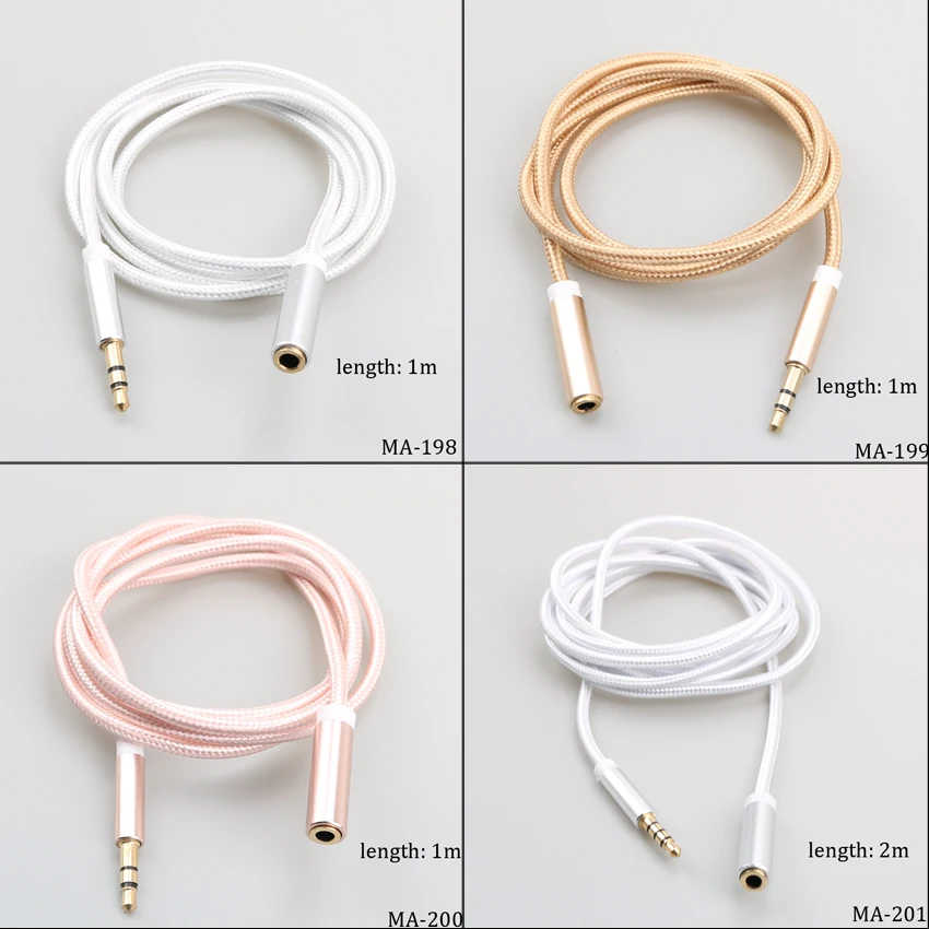 

For Headphone Extension Cable 3.5mm Jack Male to Female AUX Cable M/F Audio Stereo Extender Cord Earphone 3.5 mm Cable