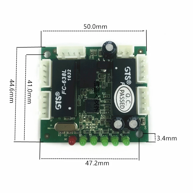 Плата с портами ethernet монтажная плата для модуля сетевого переключателя 1000 Мбит/с 5 портовый PCBA плата Материнская плата OEM ethernet коммутатор - Цвет: 5-port pin4