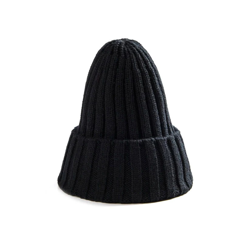 Осенне-зимняя шерстяная шапка для мужчин и женщин, для родителей и детей, вязаная шапка, зимняя шапка, теплая однотонная вязаная шапка с острым носком, рождественские подарки