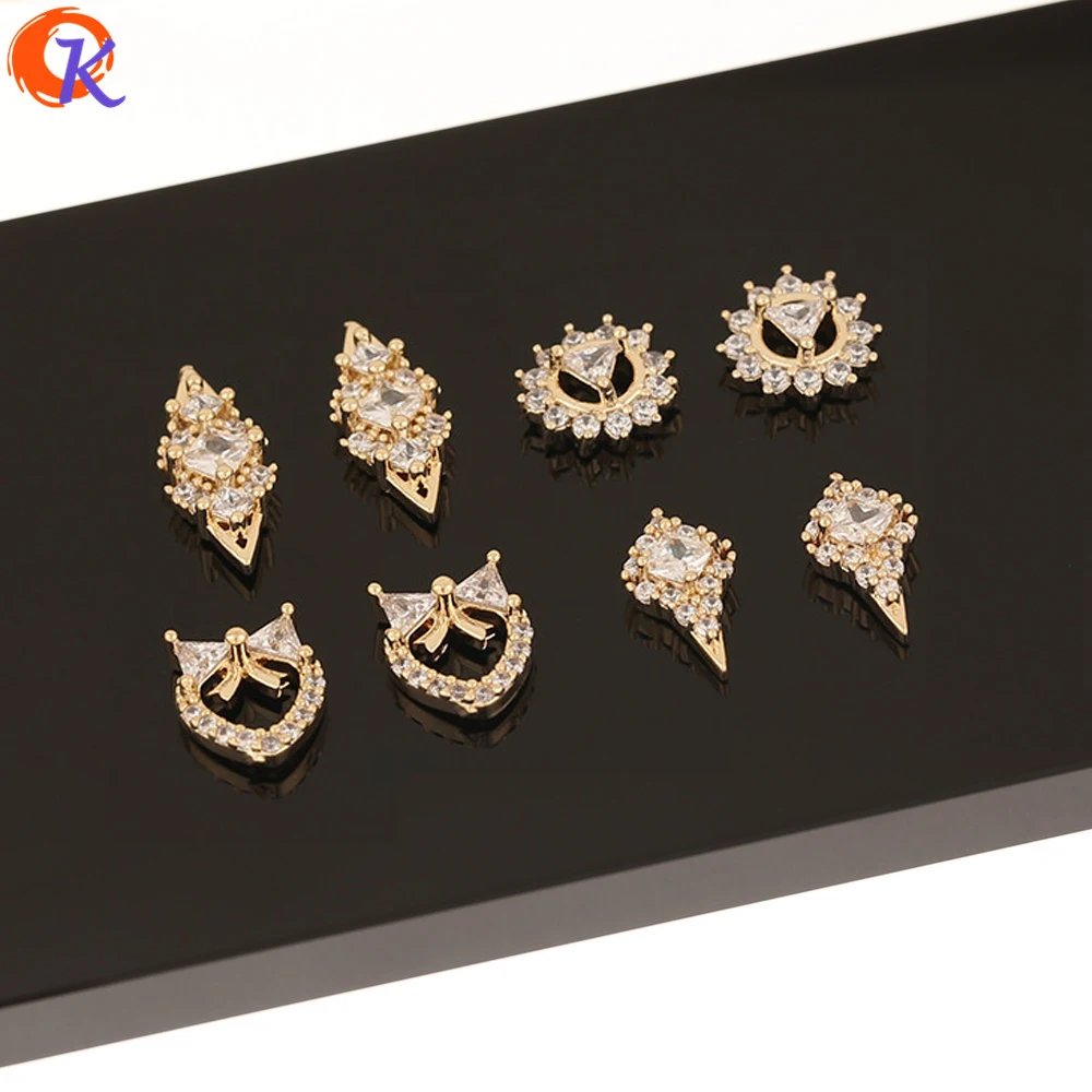 Cordial Design 50Pcs Jewelry Accessories/DIY Making/Genuine Gold Plating/Cubic Zirconia Charms/Hand Made/Fingernail Findings - cordial