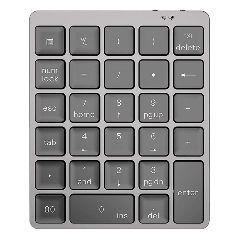 Алюминиевая Bluetooth клавиатура N960 28 клавиш USB зарядка ультратонкая беспроводная