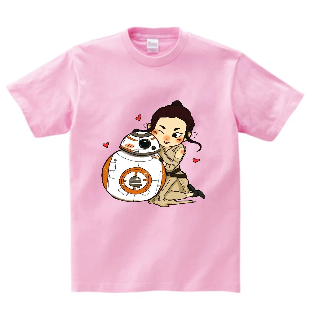 

Kind Cotton Print Modal Pink Darth Vader Rey T Shirt for Girls BB-8 Star War T-Shirts for Children Baby Girls Cute Clothing red