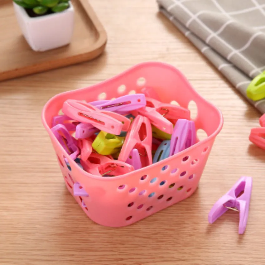 

Strong windproof clip underwear socks clothespin plastic small clip drying clip 30 packs random color