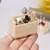 1/12 Mini Repair Tools Hammer Wrench Wooden Toolbox Doll Furniture Model for Miniature Dollhouse Accessoreis Boy Play Tool Games 3