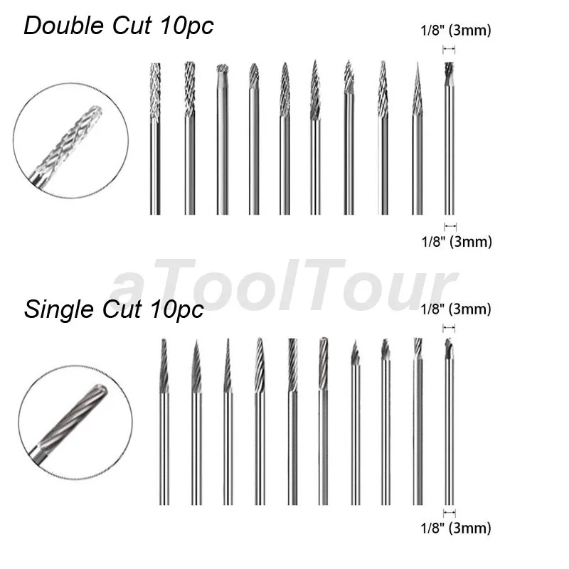 Fraise Dremel Fraise en carbure de tungstène à bout ovoïde de 3,2 mm 9911