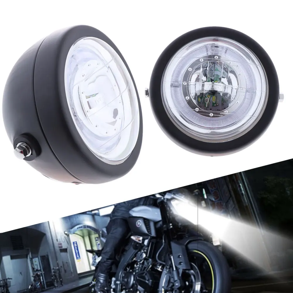5.2 Inch 35w White Clear Lens Beam Motorcycle Headlight Round Style