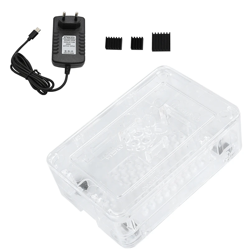 Для Raspberry Pi ABS чехол для корпуса с теплоотводом 5 V/3A источник питания для Raspberry Pi 4B