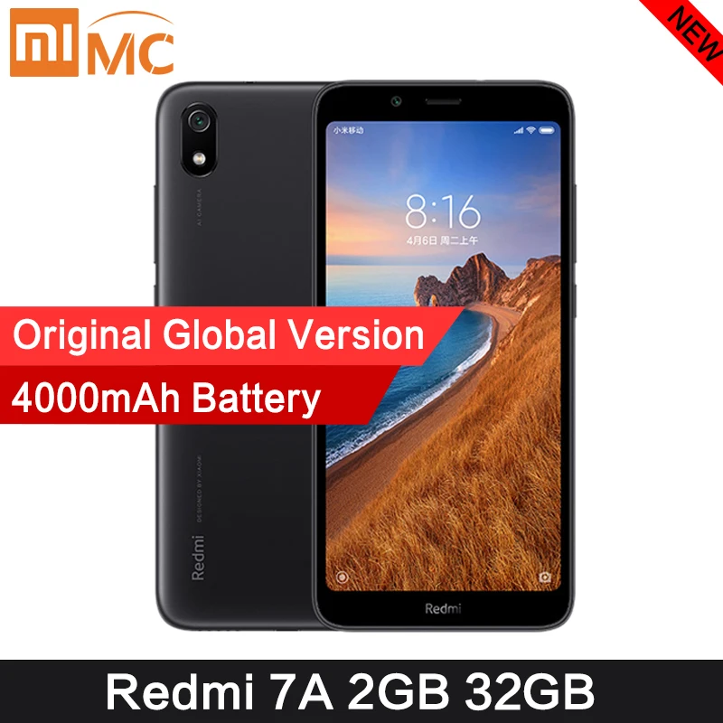 

Original Xiaomi Redmi 7A 2GB 32GB Smartphone Snapdargon 439 Octa Core 5.45" HD 4000mAh Battery Long Standby Mobile Phone