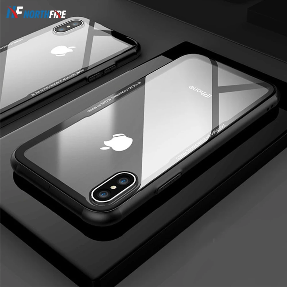 NORTHFIRE силиконовый чехол из закаленного стекла для iPhone XR X XS Max 7/8 Plus мягкий бампер