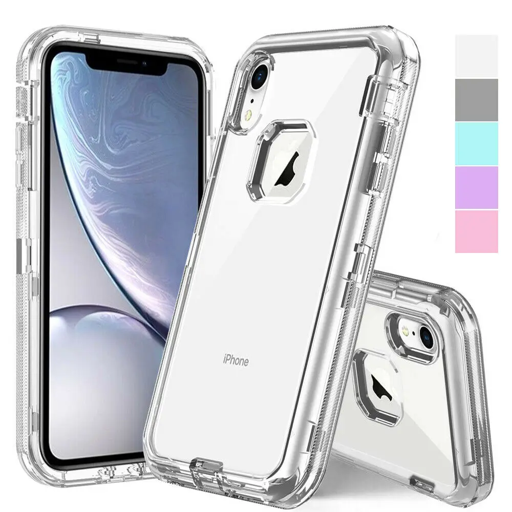 Роскошные Тяжелые ударопрочные бронированные Чехлы 3 в 1 для iPhone 12 11 X XS Max XR 6 6s 7 8 Plus