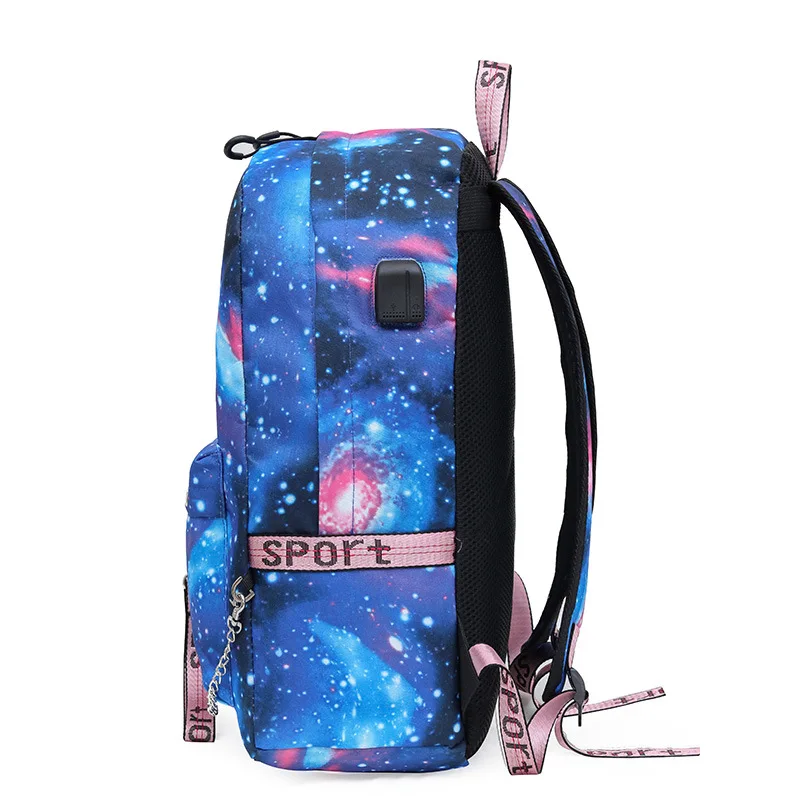 Mochila Feminina Ariana большая сумка-рюкзак Galaxy School Bookags для подростков девочек мальчиков женский рюкзак Usb зарядка дорожная сумка для ноутбука