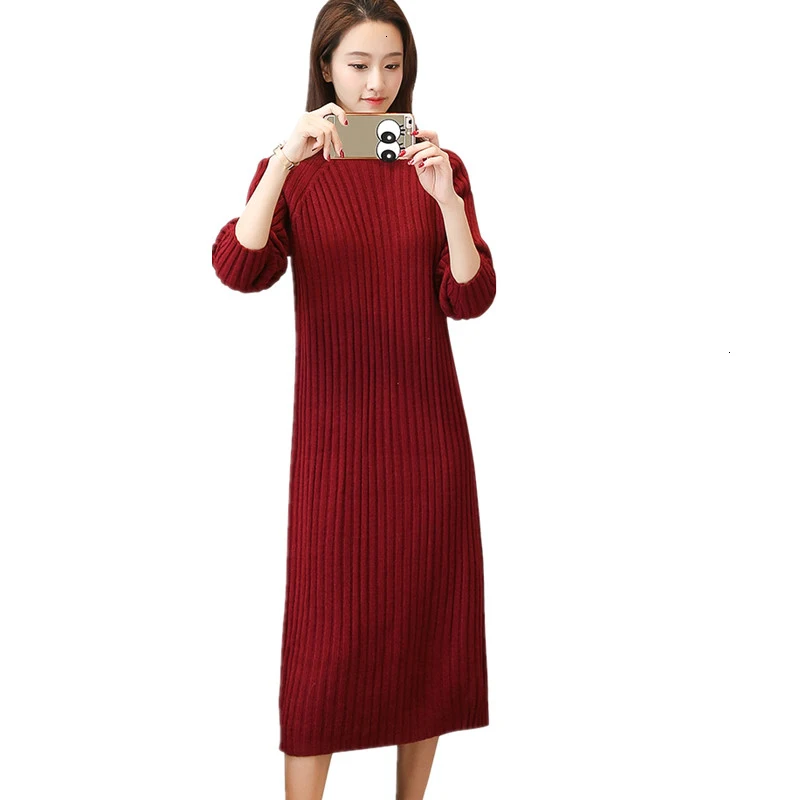 

Long Trui Women's dresses Retrieve Winter Design Size half -high collar Trui warm breeches Women's dress LU445