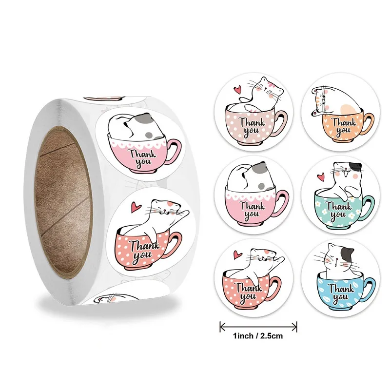 Детские игрушки Kawaii Cat спасибо наклейков 500 шт. 1 &quotс рисунками зверей из