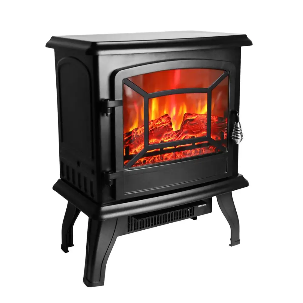 

ZOKOP SF57B-17A00 17 inch 1400w Freestanding Fireplace Fake Wood/Single Color/Heating Wire/A Rocker Flame Switch Control Panel