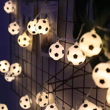 

300cm 20 LEDs Night Football String Lights Soccer Ball Light Garlands Decor Kids Bedroom Party Xmas Holiday Light
