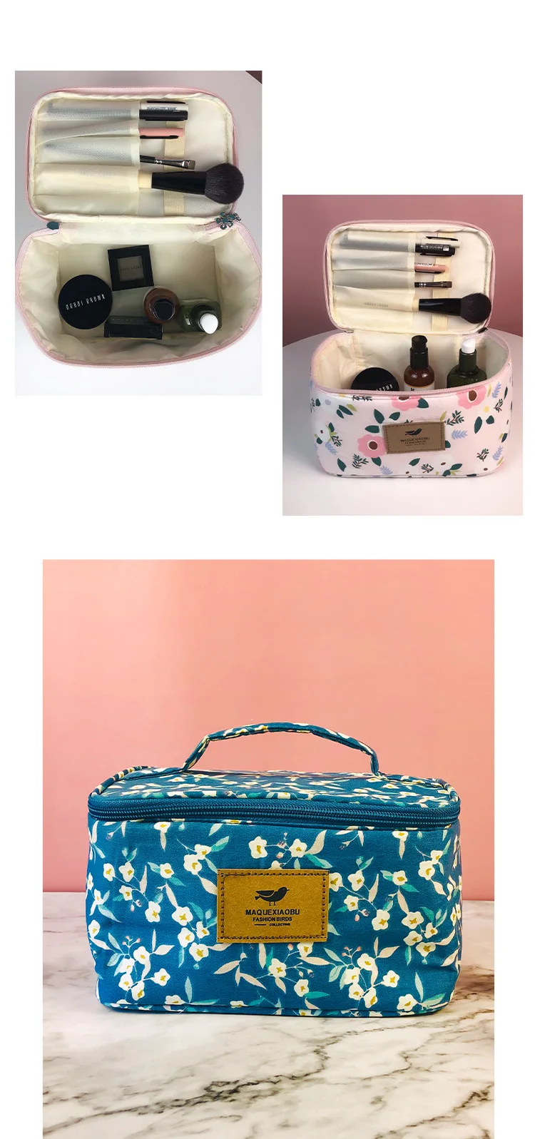 Comestic Organizer Bag Brush Storage Bag Cotton Fabric Wash Comestic Toiletry Travel Bag Brush Storage In Makeup Organizers