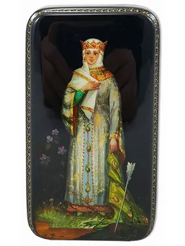 

Casket lacquer Fedoskino Princess Frog