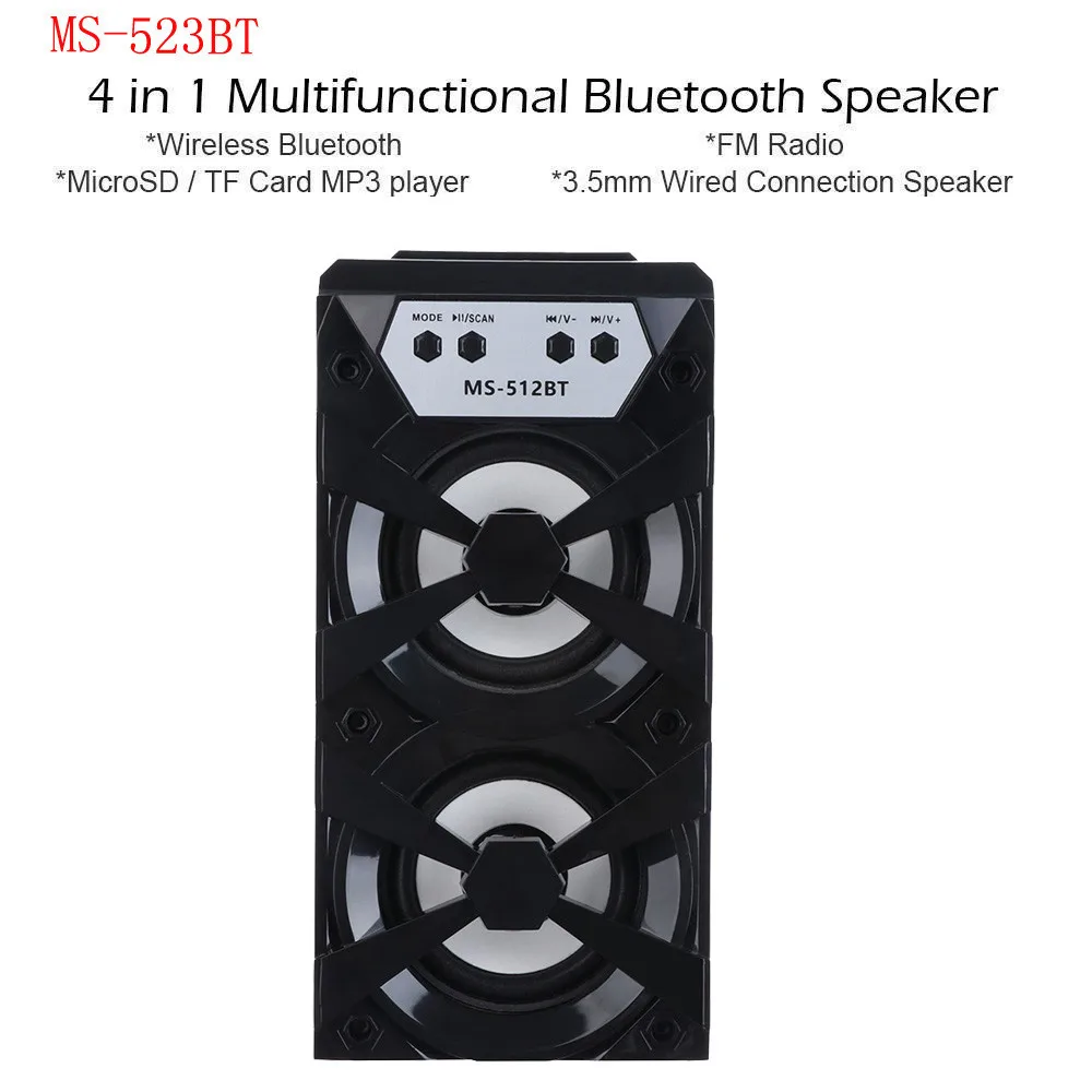 Открытый Bluetooth беспроводной портативный динамик супер бас Низкое энергопотребление с USB/TF/AUX/FM радио#10
