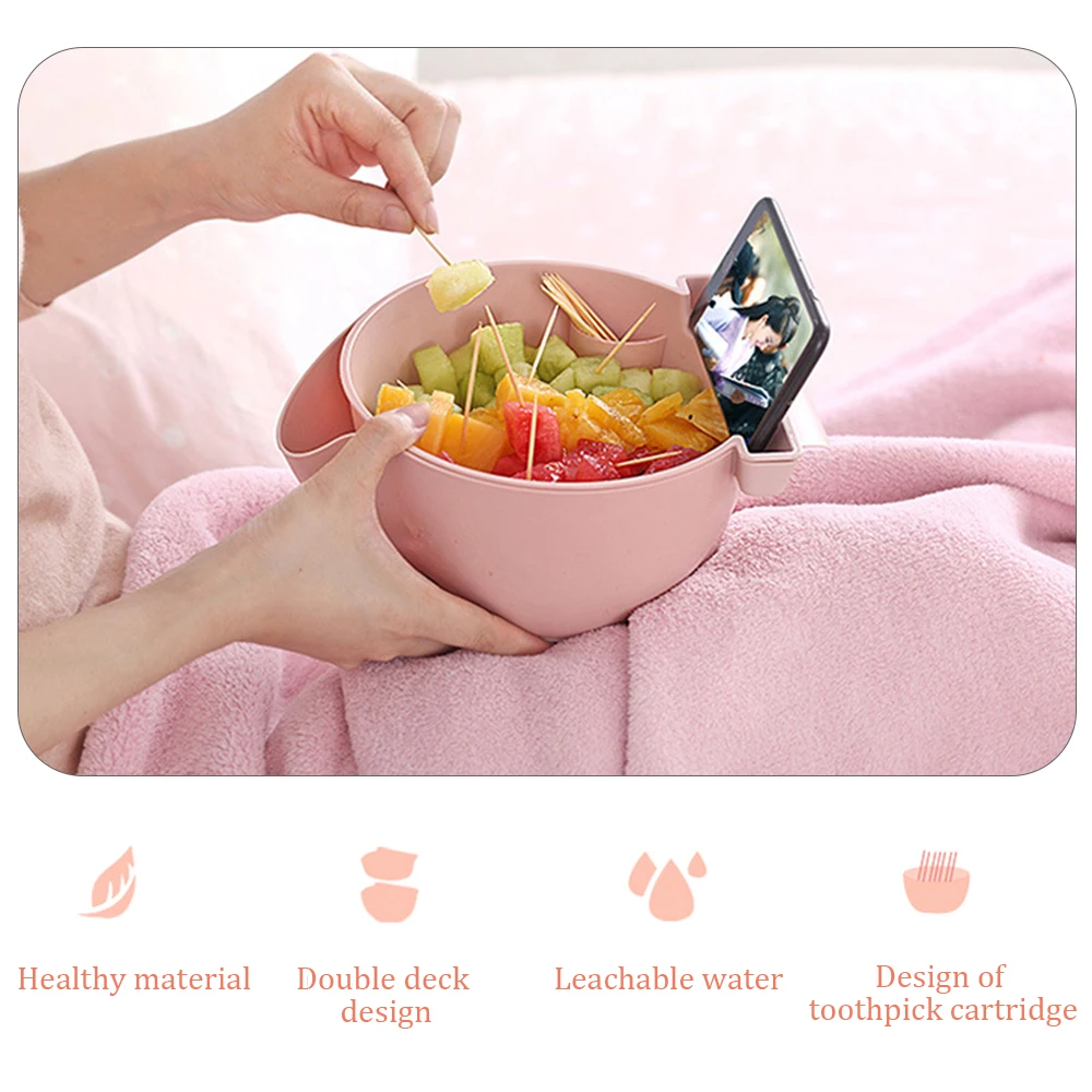 Hot Modern Living Room Creative Modeling Lazy Snack Bowl Plastic Double Storage Box Snack Bowl Lazy Melon Fruit Bowl Dishes