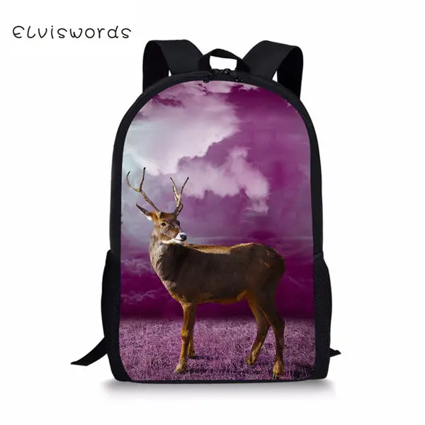 CDWX3857C Детский рюкзак ELVISWORDS из 3 предметов, школьные сумки с цветочным рисунком оленя, каваи, рюкзак для студентов/сумки с откидным клапаном/пеналы для ручек - Цвет: CDWX3857C