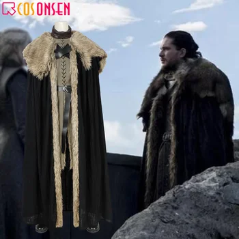

Game of Thrones Jon Snow Cosplay Fancy Costume Men Fur Cloak Jacket Coat Outfits Robe Custom Made COSPLAYONSEN