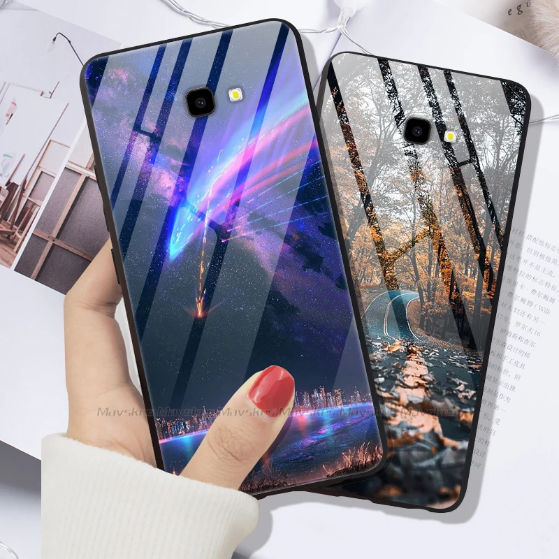 Чехол для телефона для samsung Galaxy J4 Plus чехол задняя крышка для samsung Galaxy J4 J4+ J4Plus чехол из закаленного стекла