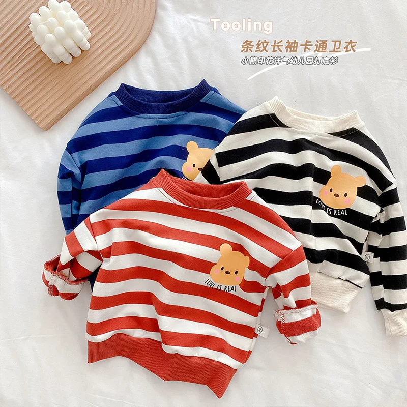 ​Children's spring and autumn sweater new boys girls striped all-match jacket foreign style | Мать и ребенок