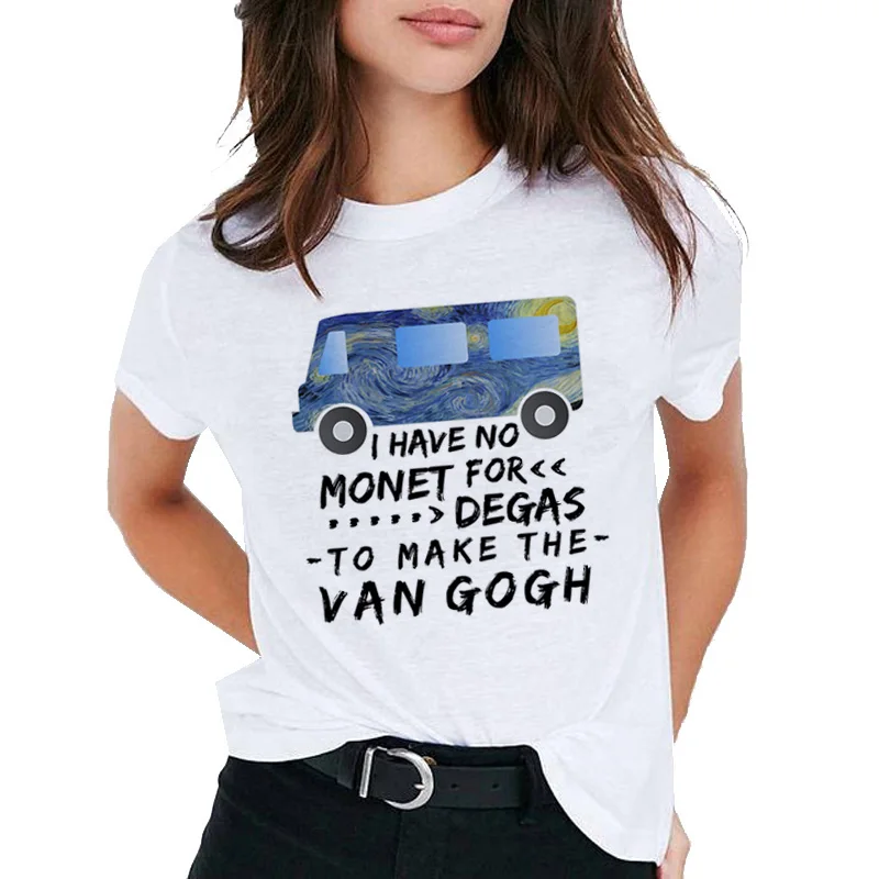 Van Gogh women t shirt Oil Art Print t-shirt female top Casual new streetwear tshirt graphic tee shirts Harajuku Femme 2019