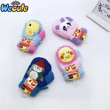 Детские зимние перчатки из кораллового флиса с героями мультфильмов; теплые перчатки с подвеской на шее; теплые детские варежки