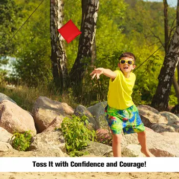 Weather Resistant Cornhole Bags Black and Red Set of 12 Beanbag Toss Game Sports  SP36966 3