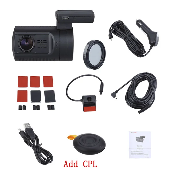 Blueskysea Mini 0906 Pro Dual 1080P Объектив wifi gps Автомобильный видеорегистратор sony IMX327 циклическая запись ночного видения RF пульт дистанционного управления - Название цвета: Add CPL