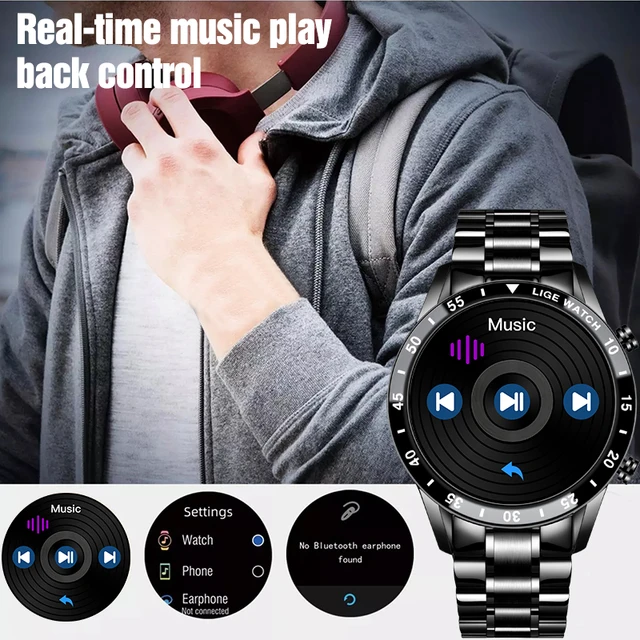 LIGE-reloj inteligente deportivo para hombre, nuevo accesorio de pulsera resistente al agua IP67 con Bluetooth y pantalla táctil, compatible con Android e ios, 2022 5