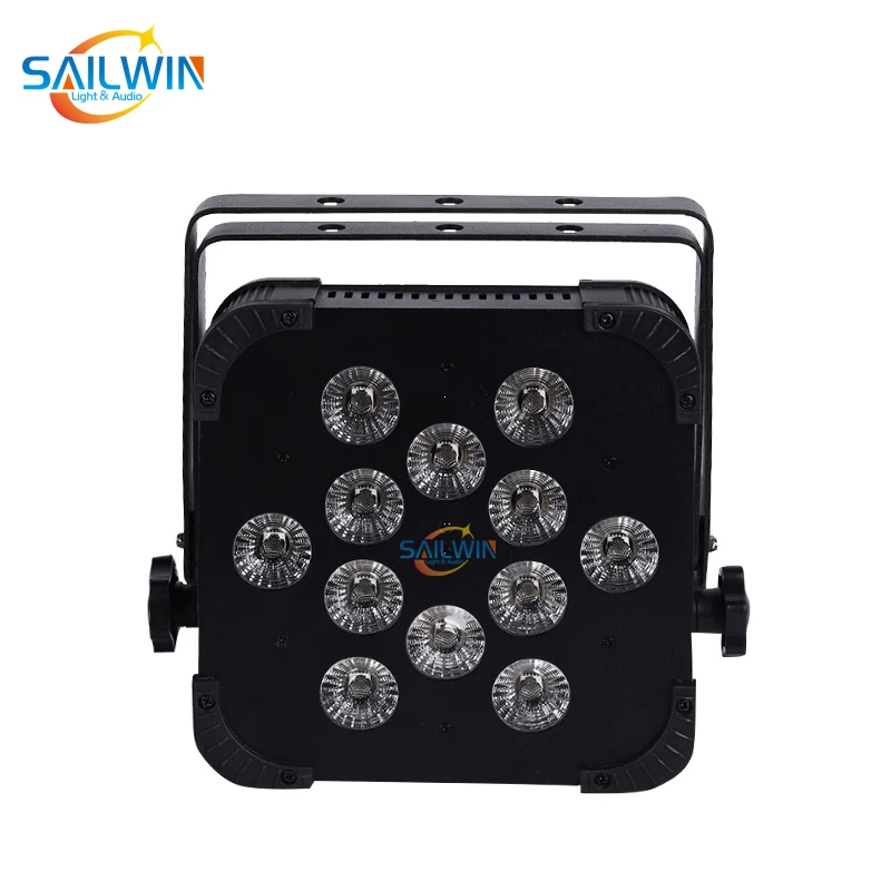 Большая распродажа 12*18 Вт 6в1 RGBAW+ UV DMX512 беспроводной IRC пульт светодиодный плоский Par-прожектор мини сценический светильник-проектор для свадебной вечеринки