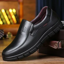 Men's Premium Genuine Leather Soft Loafers with Anti - Slip Sole - 45 (Black)
