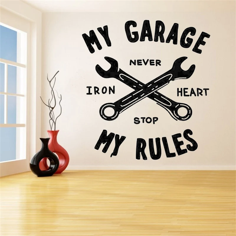 

My Garage My Rules Quote Wall Vinyl Decals Home Garage Decor Auto Car Repair Sign Wall Sticker Garage Removable Poster