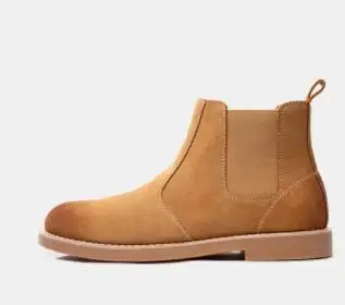 Оригинальные кожаные ботинки челси xiaomi высокого качества; замшевые ботинки из ткани с резинкой; мужские ботинки; 4 цвета; умный дом - Цвет: brown 40