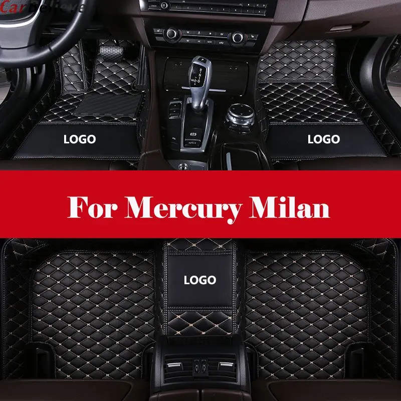 

Automotive interior Double layer Carpet Car Floor Mats Leather Waterproof Pads Auto Mat Carpet For Mercury Milan