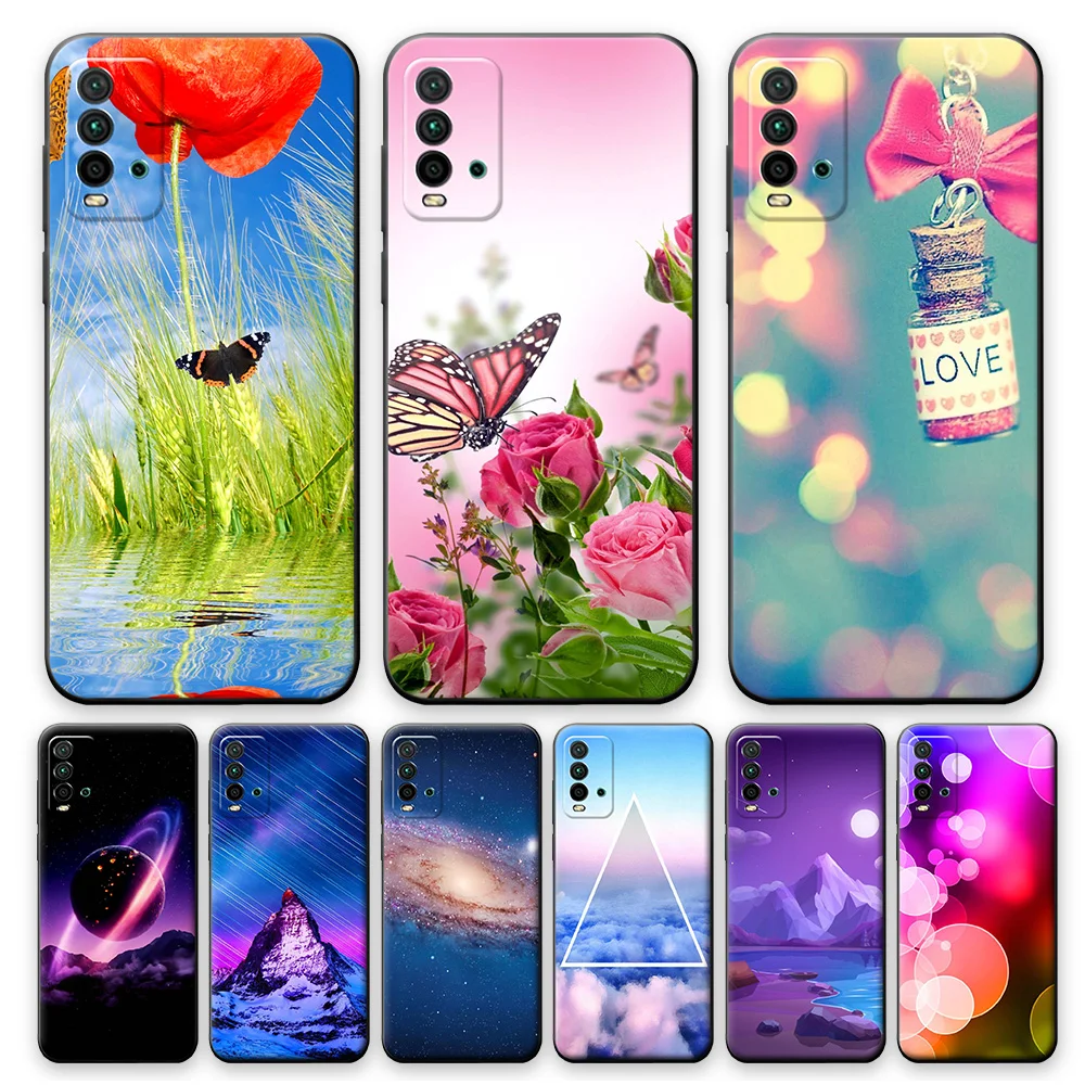 Para Xiaomi Redmi 9 caso Redmi 9 suave de silicona caso de la cubierta para Redmi 9 T teléfono caso para Redmi 9 T de dibujos animados lindo de parachoques