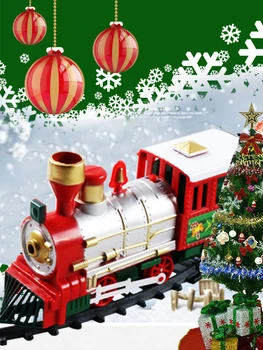 

Christmas Electric Rail Car Train Toy Children's Electric Toy Railway Train Set Racing Road Transportation Building Toys Gifts